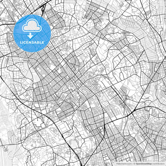 Vector PDF map of Ageo, Japan
