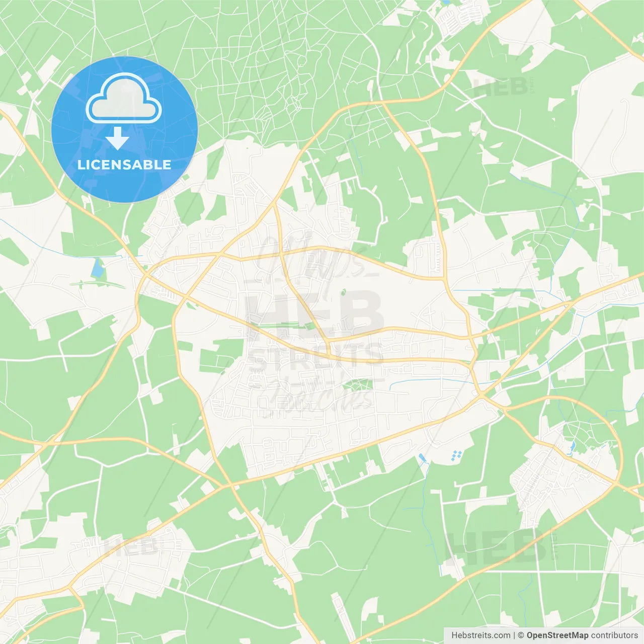 Oer-Erkenschwick, Germany Vector Map - Classic Colors