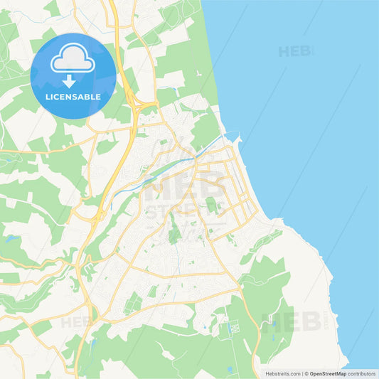 Bray, Ireland Vector Map - Classic Colors