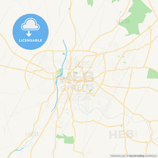 Carlow, Ireland Vector Map - Classic Colors