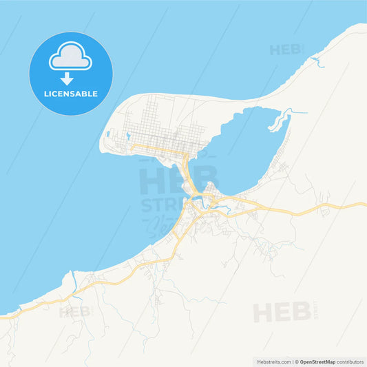 Empty vector map of Puerto Cortés, Cortés, Honduras