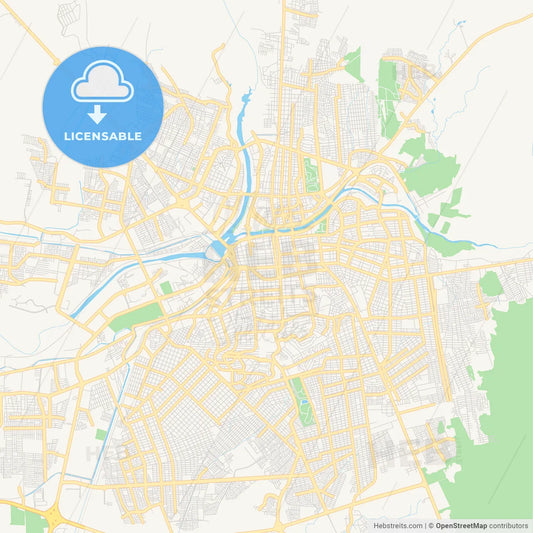 Empty vector map of Culiacán, Sinaloa, Mexico