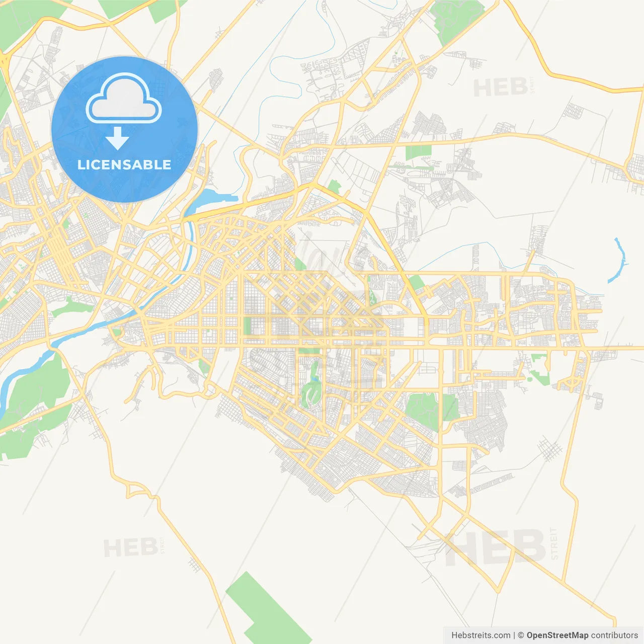 Empty vector map of Torreón, Coahuila, Mexico