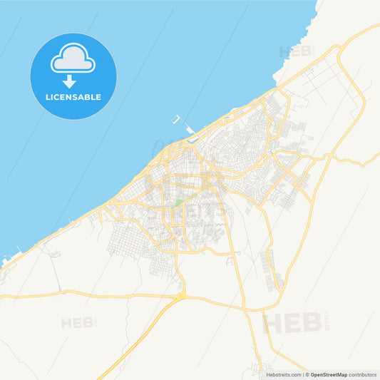 Empty vector map of Campeche, Campeche, Mexico