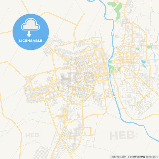 Empty vector map of Piedras Negras, Coahuila, Mexico