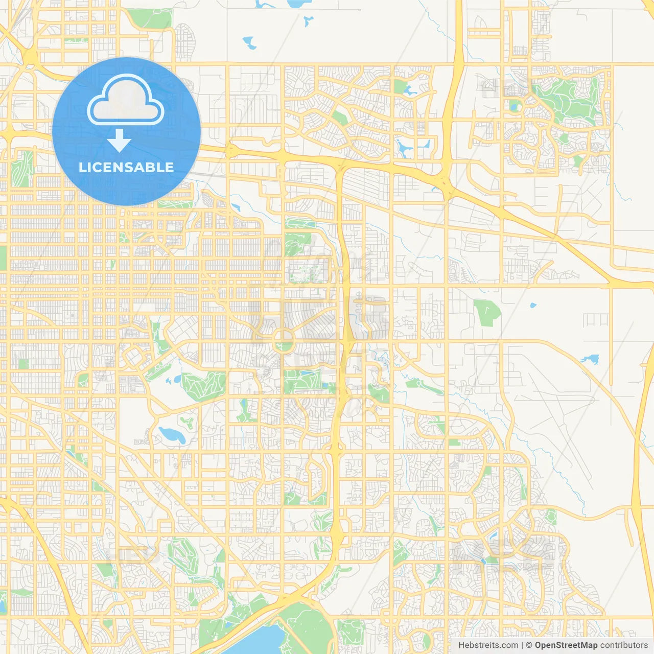 Empty vector map of Aurora, Colorado, USA