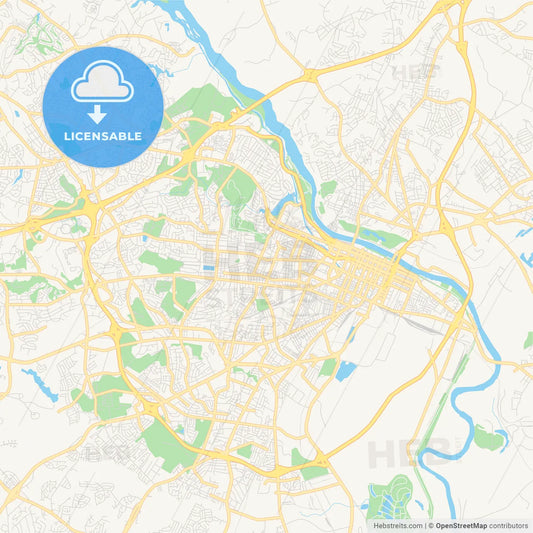 Empty vector map of Augusta, Georgia, USA