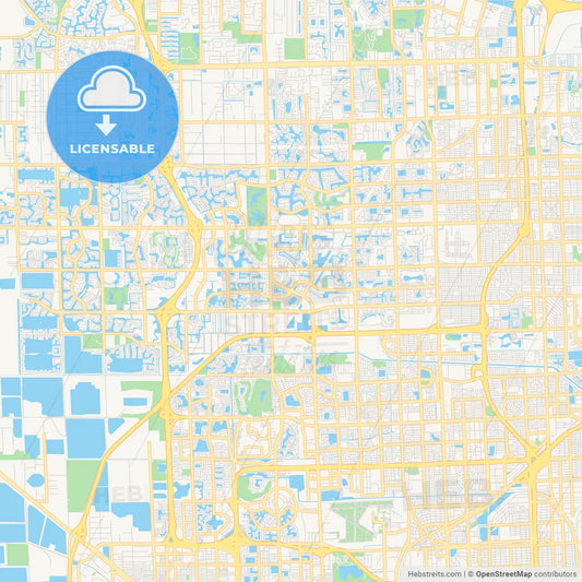 Empty vector map of Miramar, Florida, USA