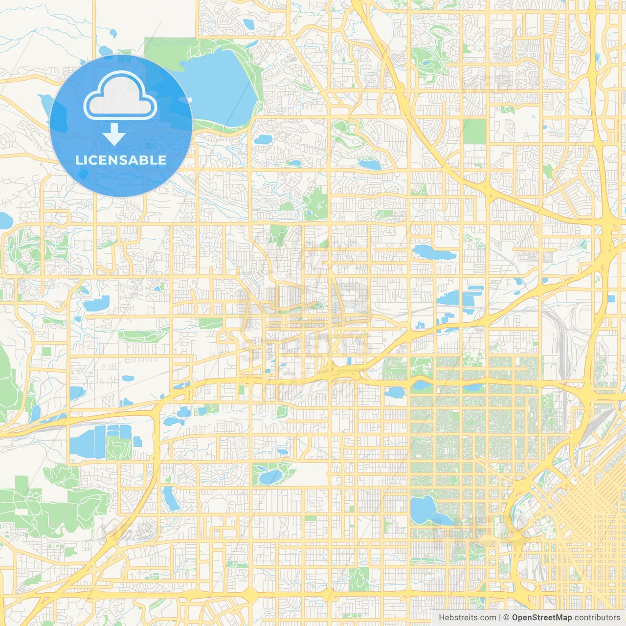 Empty vector map of Arvada, Colorado, USA