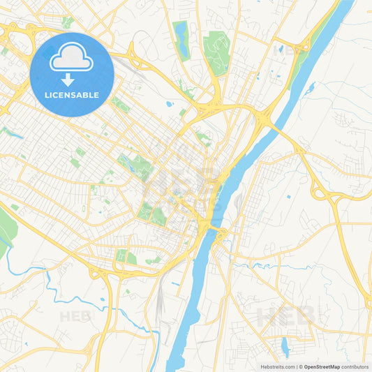 Empty vector map of Albany, New York, USA