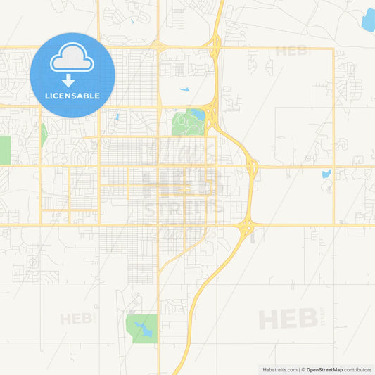 Empty vector map of Lawton, Oklahoma, USA