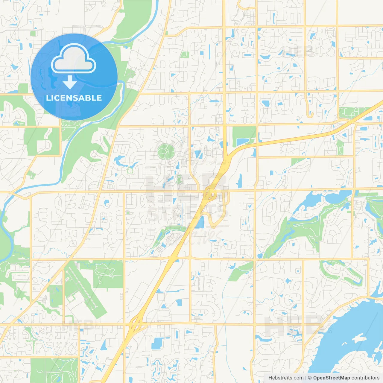 Empty vector map of Fishers, Indiana, USA