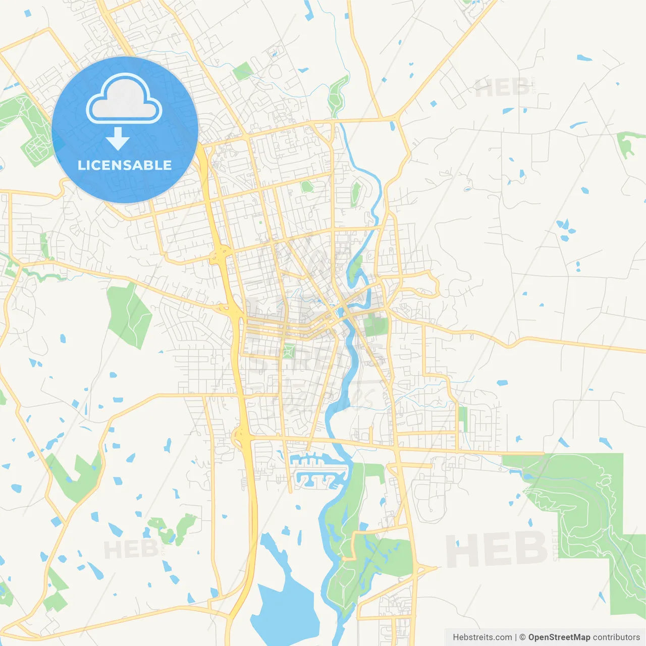 Empty vector map of Napa, California, USA