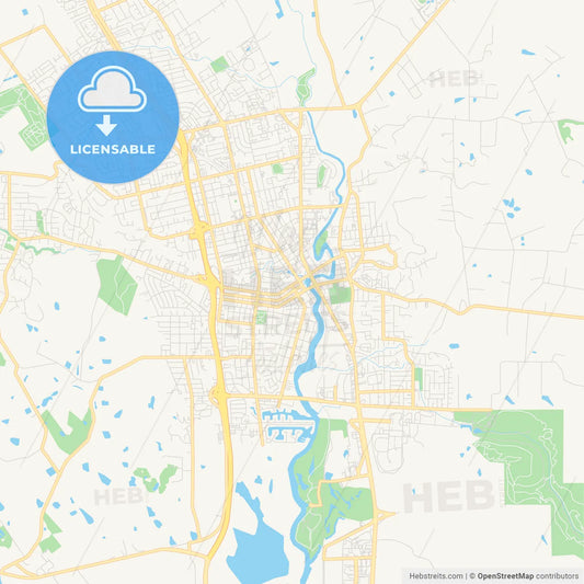 Empty vector map of Napa, California, USA