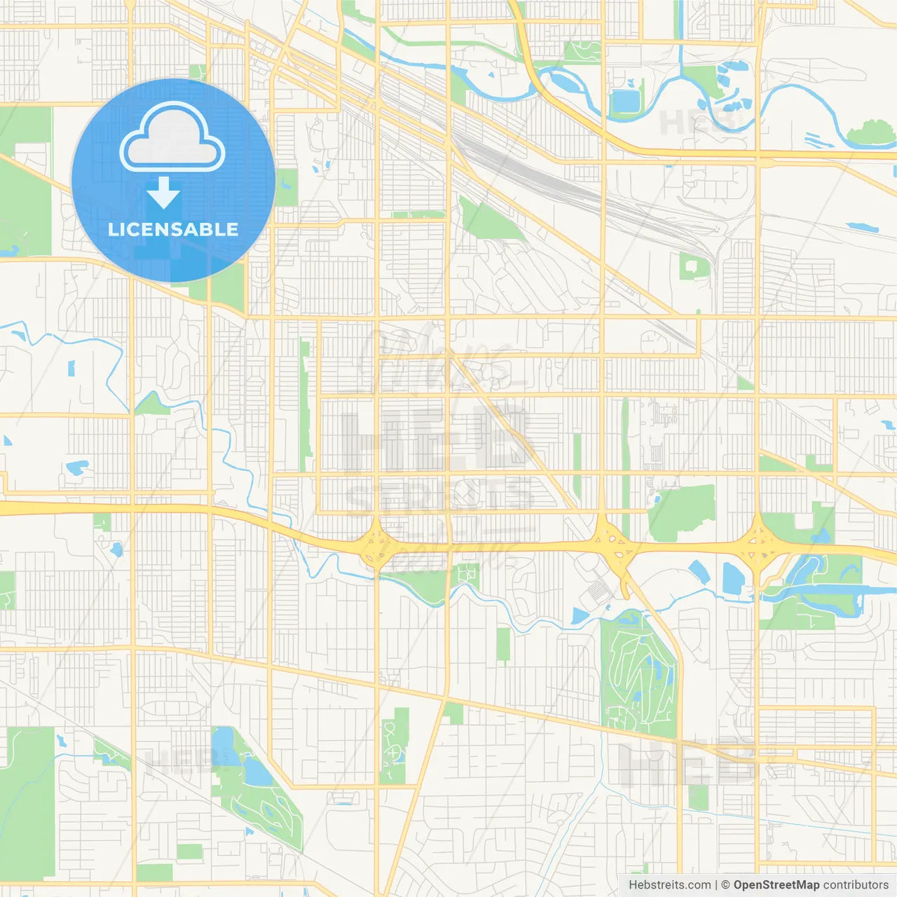 Empty vector map of Hammond, Indiana, USA
