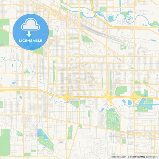 Empty vector map of Hammond, Indiana, USA