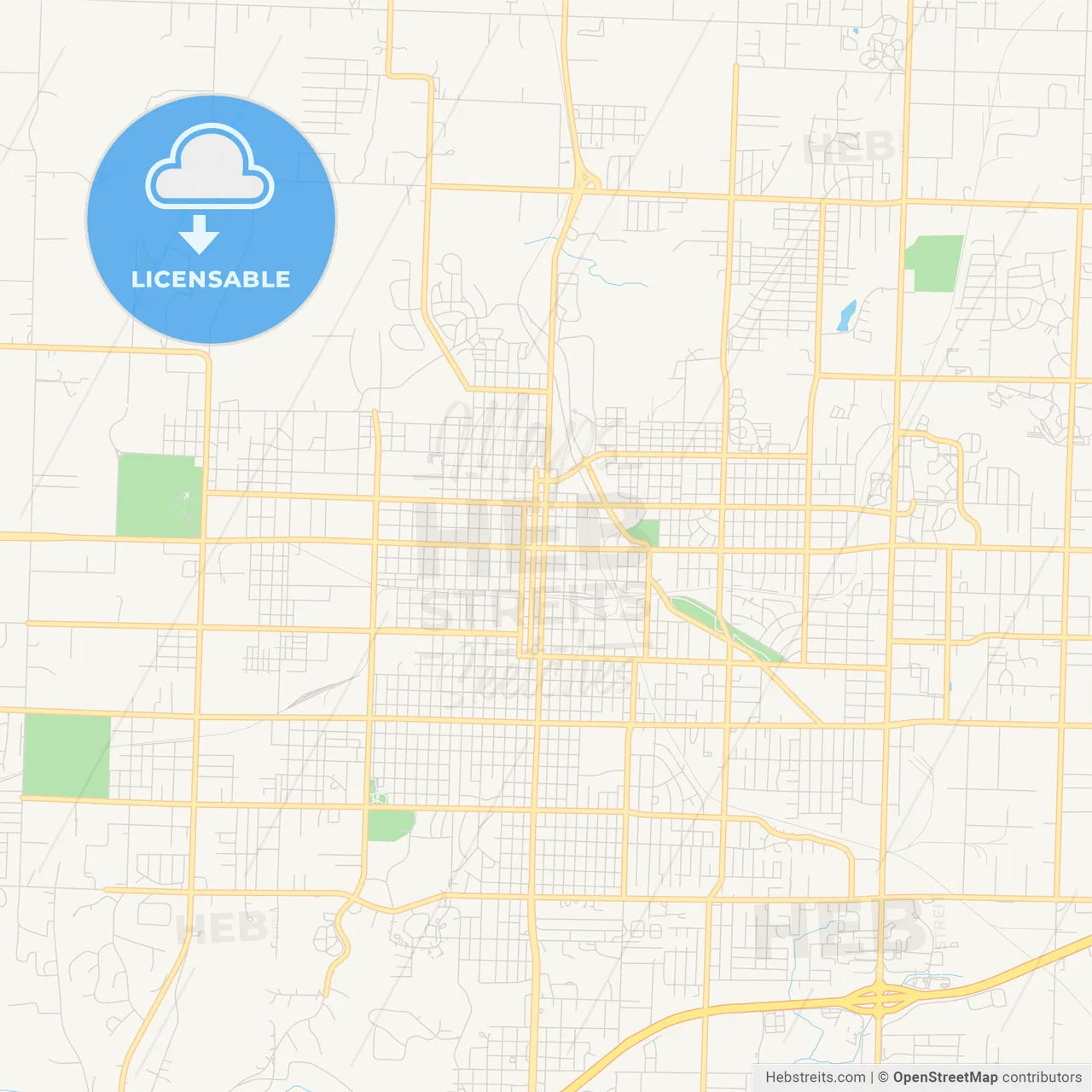 Empty vector map of Joplin, Missouri, United States of America