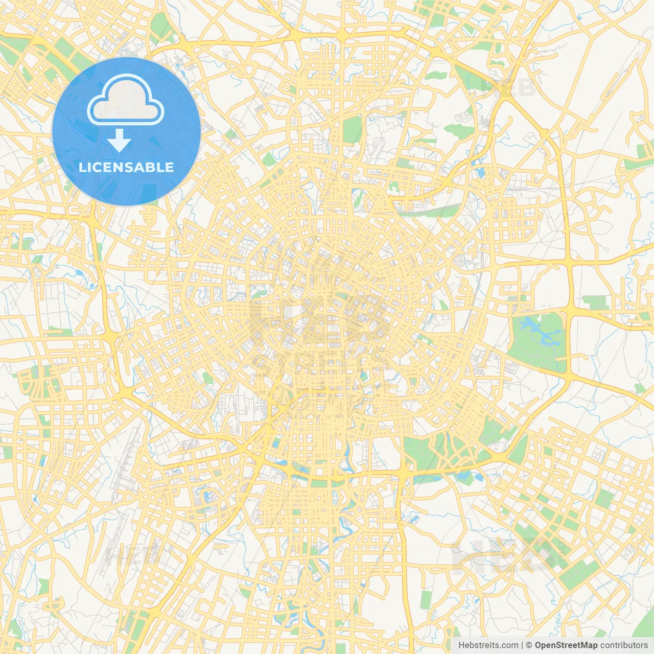 Printable street map of Chengdu, China