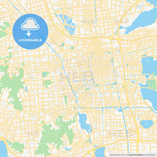 Printable street map of Suzhou, China