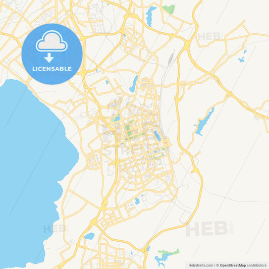 Printable street map of Kunming, China