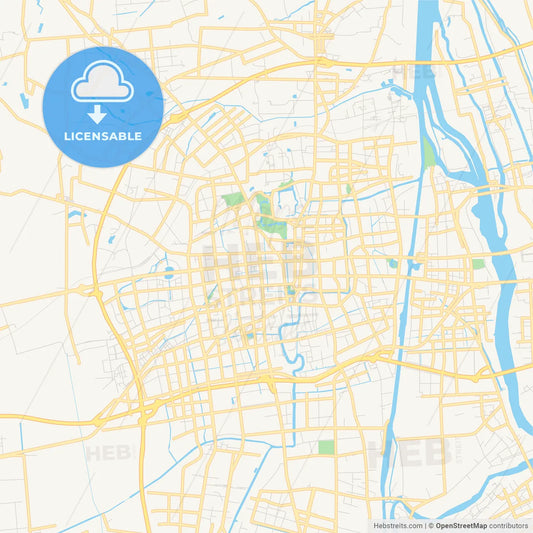 Printable street map of Yangzhou, China