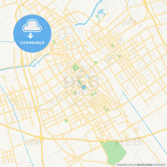 Printable street map of Yancheng, China