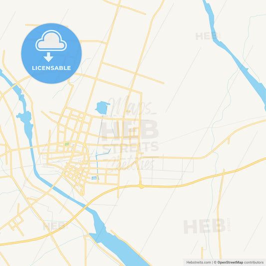 Printable street map of Pizhou, China
