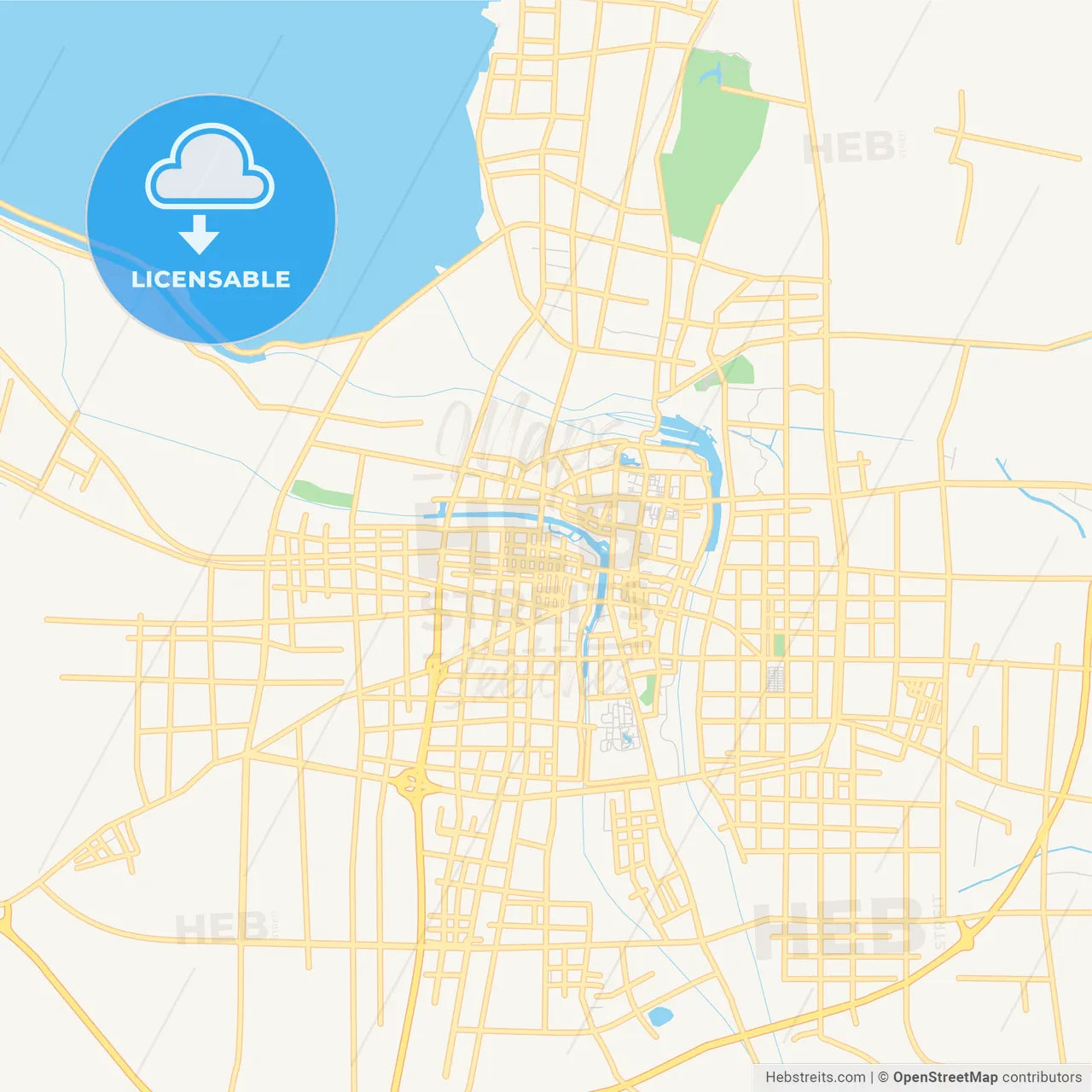 Printable street map of Suqian, China