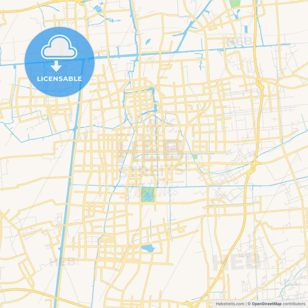 Printable street map of Taizhou, China