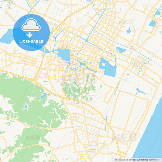 Printable street map of Yixing, China