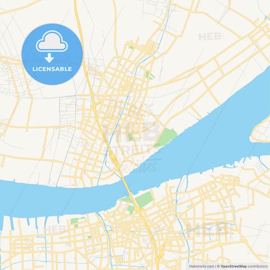 Printable street map of Jingjiang, China