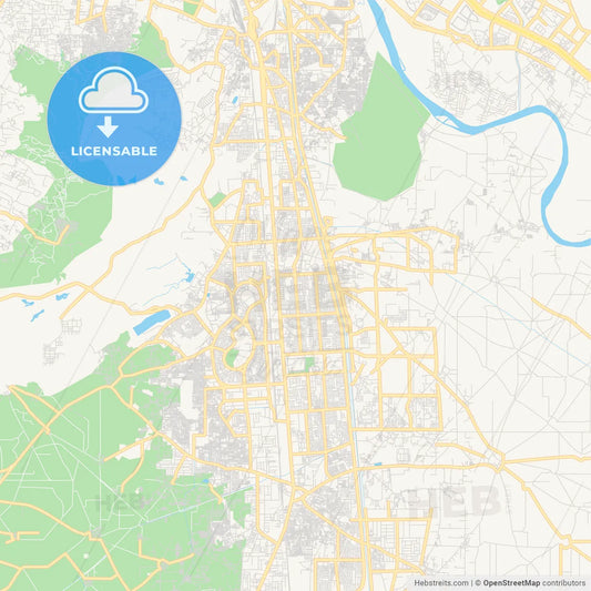 Printable street map of Faridabad, India