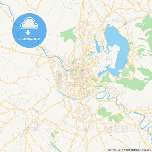 Printable street map of Srinagar, India