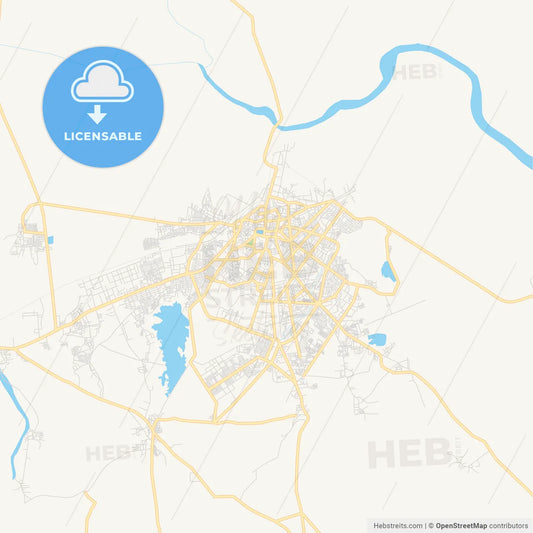 Printable street map of Bhavnagar, India