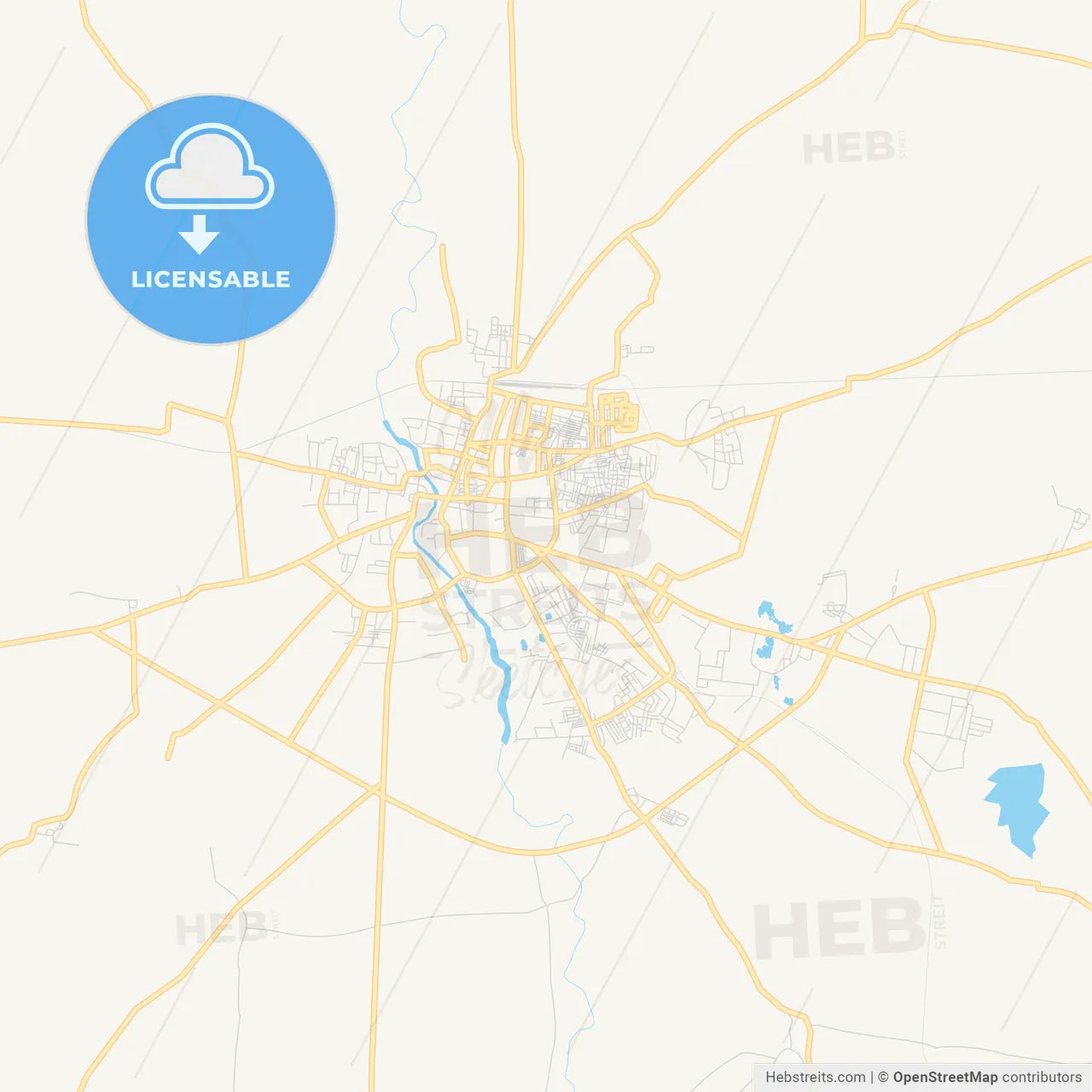 Printable street map of Akola, India