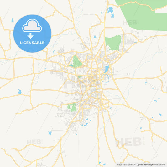 Printable street map of Belgaum, India