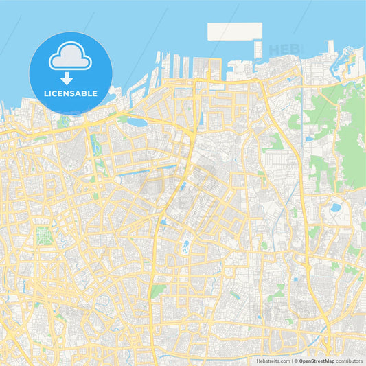 Printable street map of North Jakarta, Indonesia