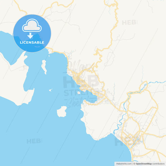 Printable street map of Sibolga, Indonesia
