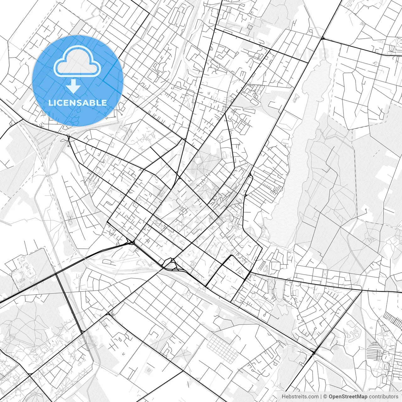 Vector PDF map of Šiauliai, Lithuania