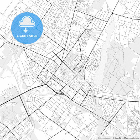 Vector PDF map of Šiauliai, Lithuania