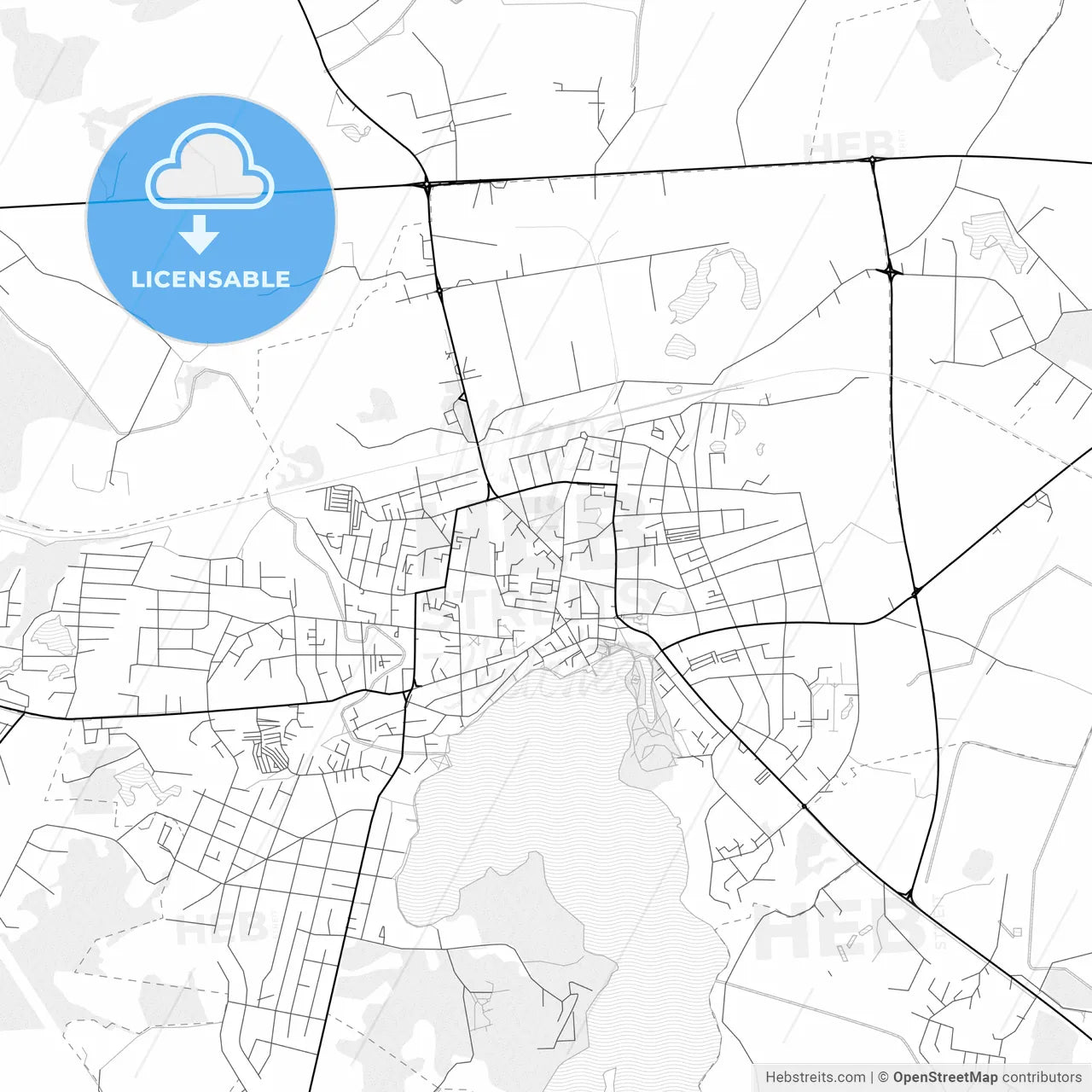 Vector PDF map of Telšiai, Lithuania