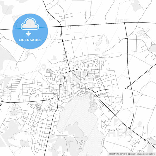 Vector PDF map of Telšiai, Lithuania