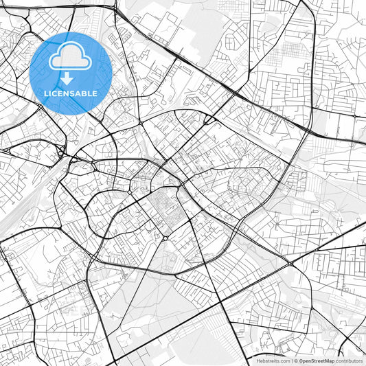 Vector PDF map of Białystok, Poland