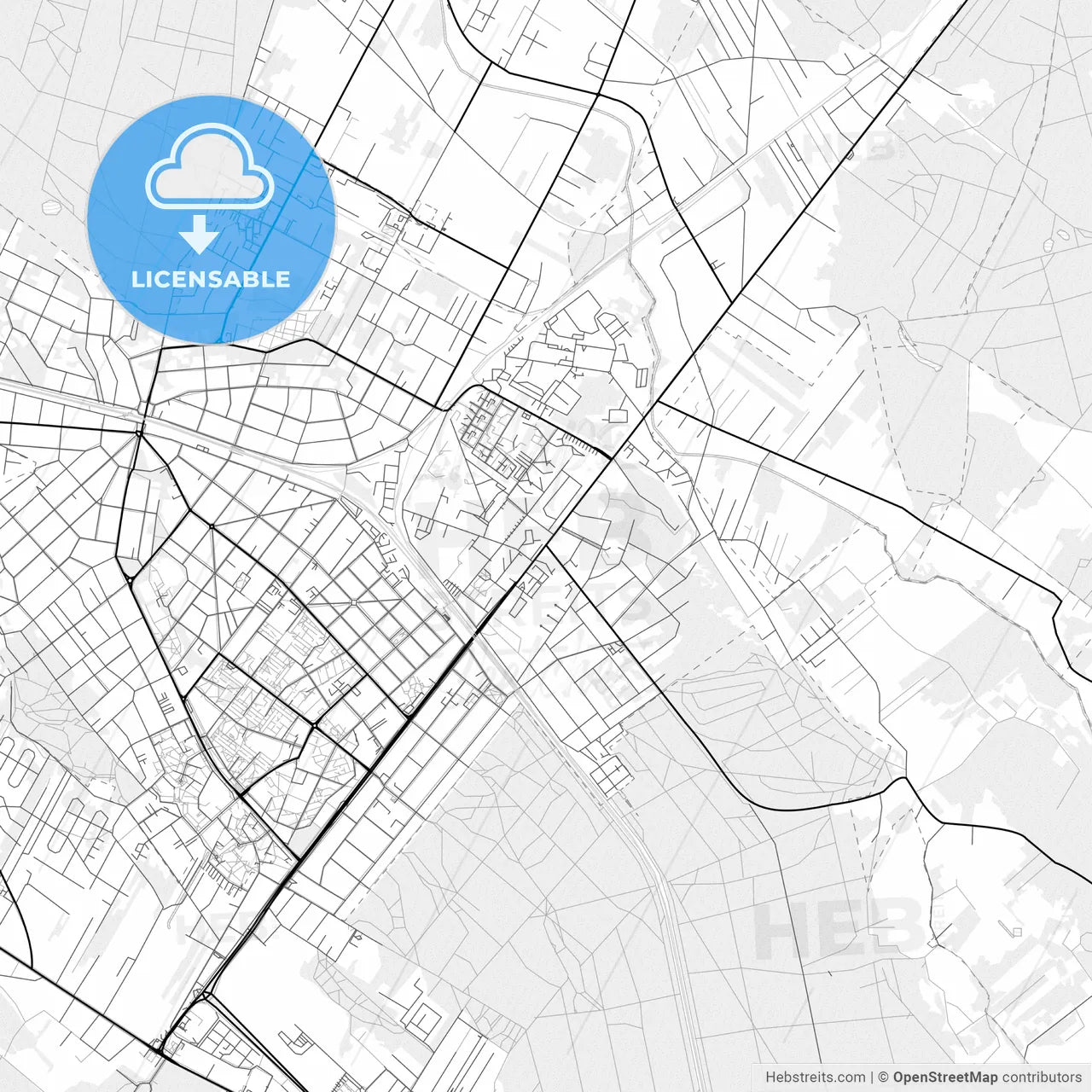 Vector PDF map of Legionowo, Poland