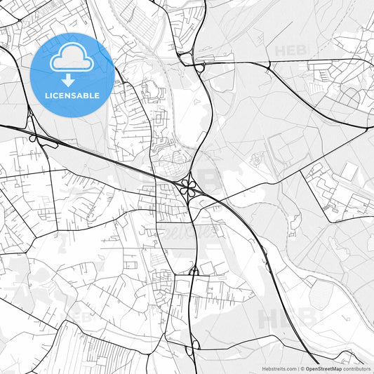 Vector PDF map of Mysłowice, Poland