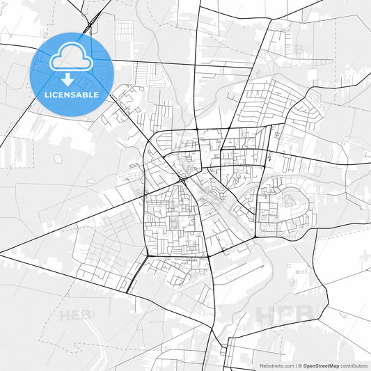 Vector PDF map of Bełchatów, Poland