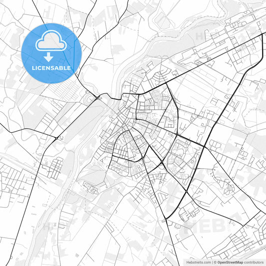 Vector PDF map of Ostrołęka, Poland