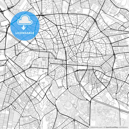 Vector PDF map of Bucharest, Romania