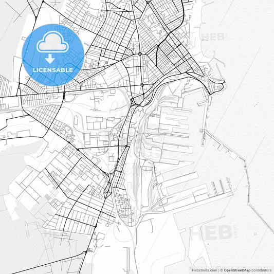 Vector PDF map of Constanța, Romania