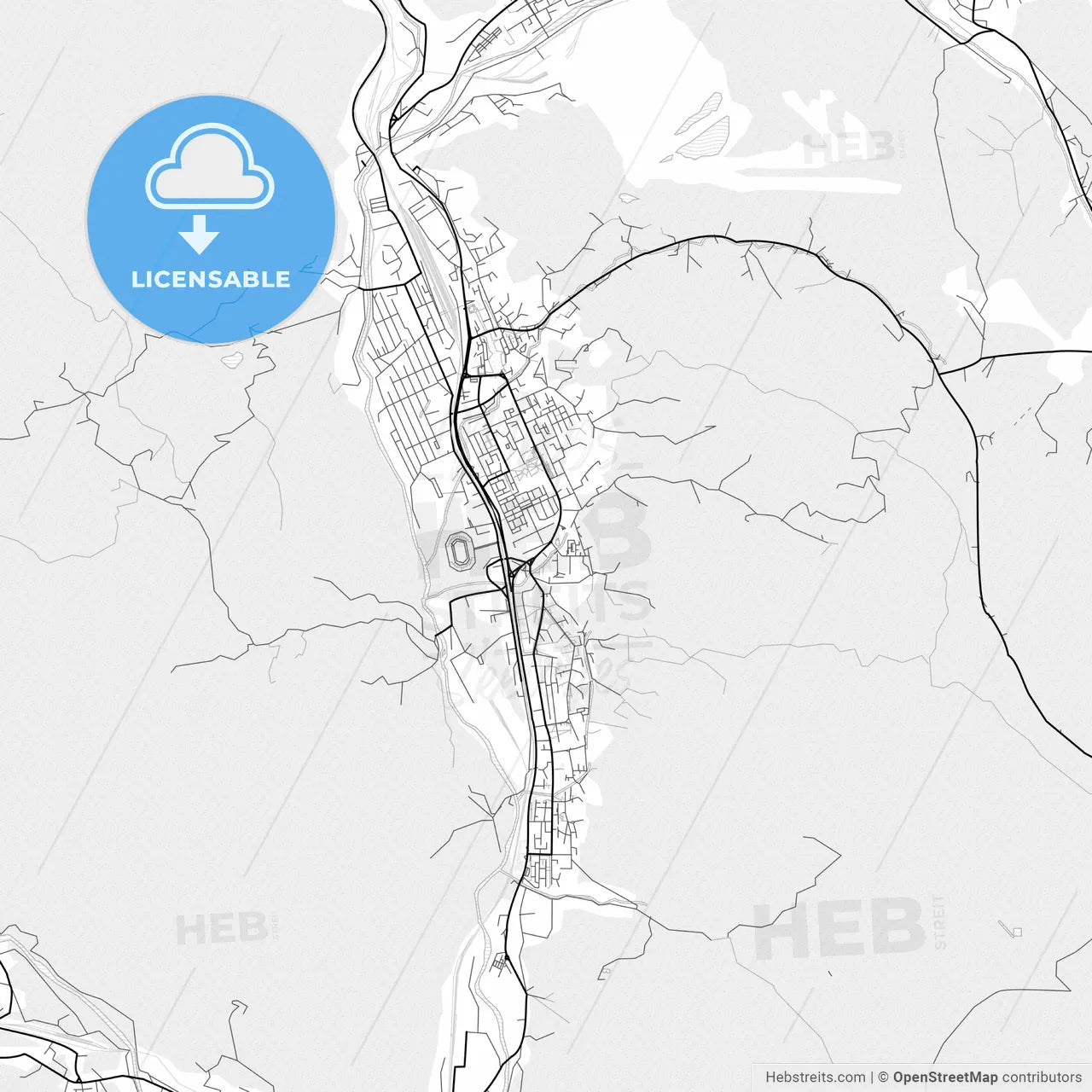 Vector PDF map of Petroșani, Romania